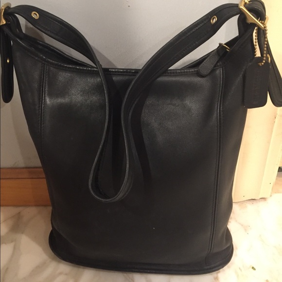 Coach Bags Coach Black Leather Purse Vintage Shoulder Handbag Poshmark